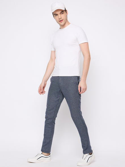 Navy Blue Solid Trouser