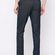 Navy Blue Solid Trouser