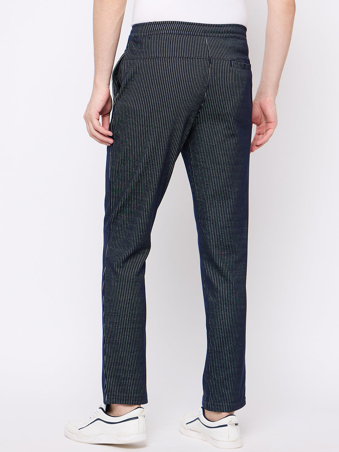 Navy Blue Solid Trouser