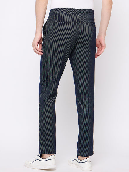 Navy Blue Solid Trouser