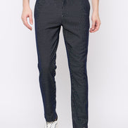 Navy Blue Solid Trouser