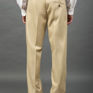 Beige Solid Chinos