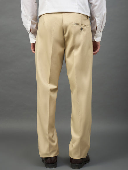 Beige Solid Chinos