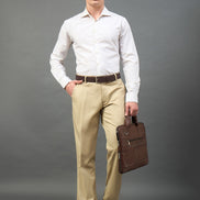Beige Solid Chinos
