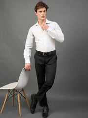 Black Solid Chinos