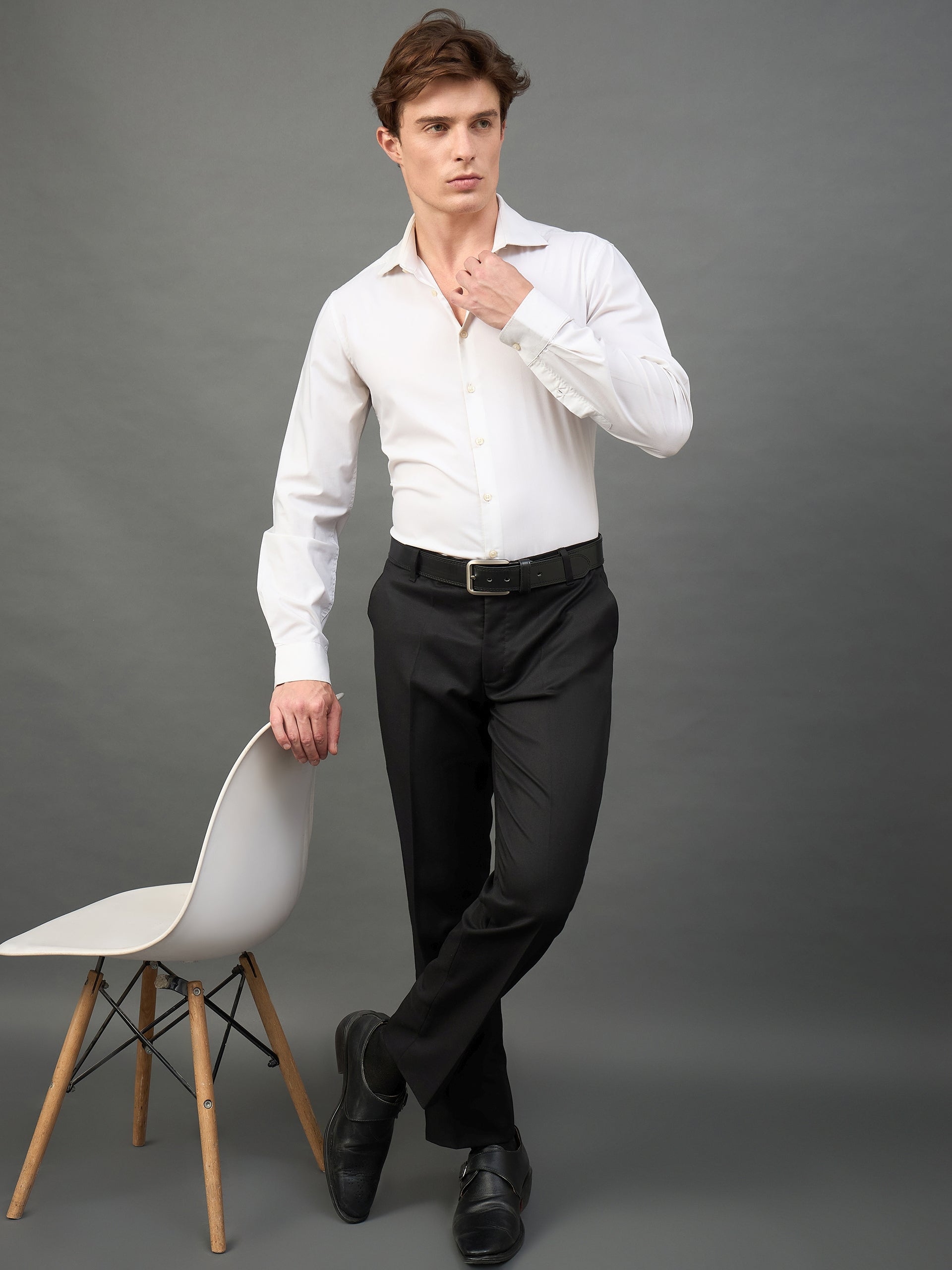 Black Solid Chinos