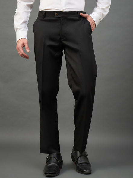 Black Solid Chinos