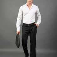 Black Solid Chinos