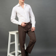 Dark Brown Solid Chinos