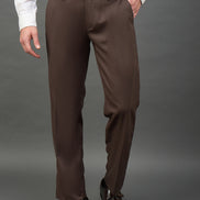 Dark Brown Solid Chinos