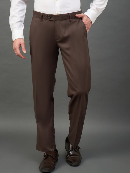 Dark Brown Solid Chinos
