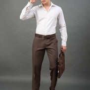 Dark Brown Solid Chinos