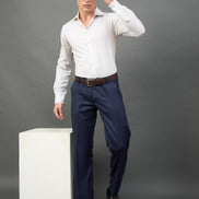 Navy Solid Chinos