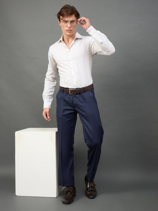 Navy Solid Chinos