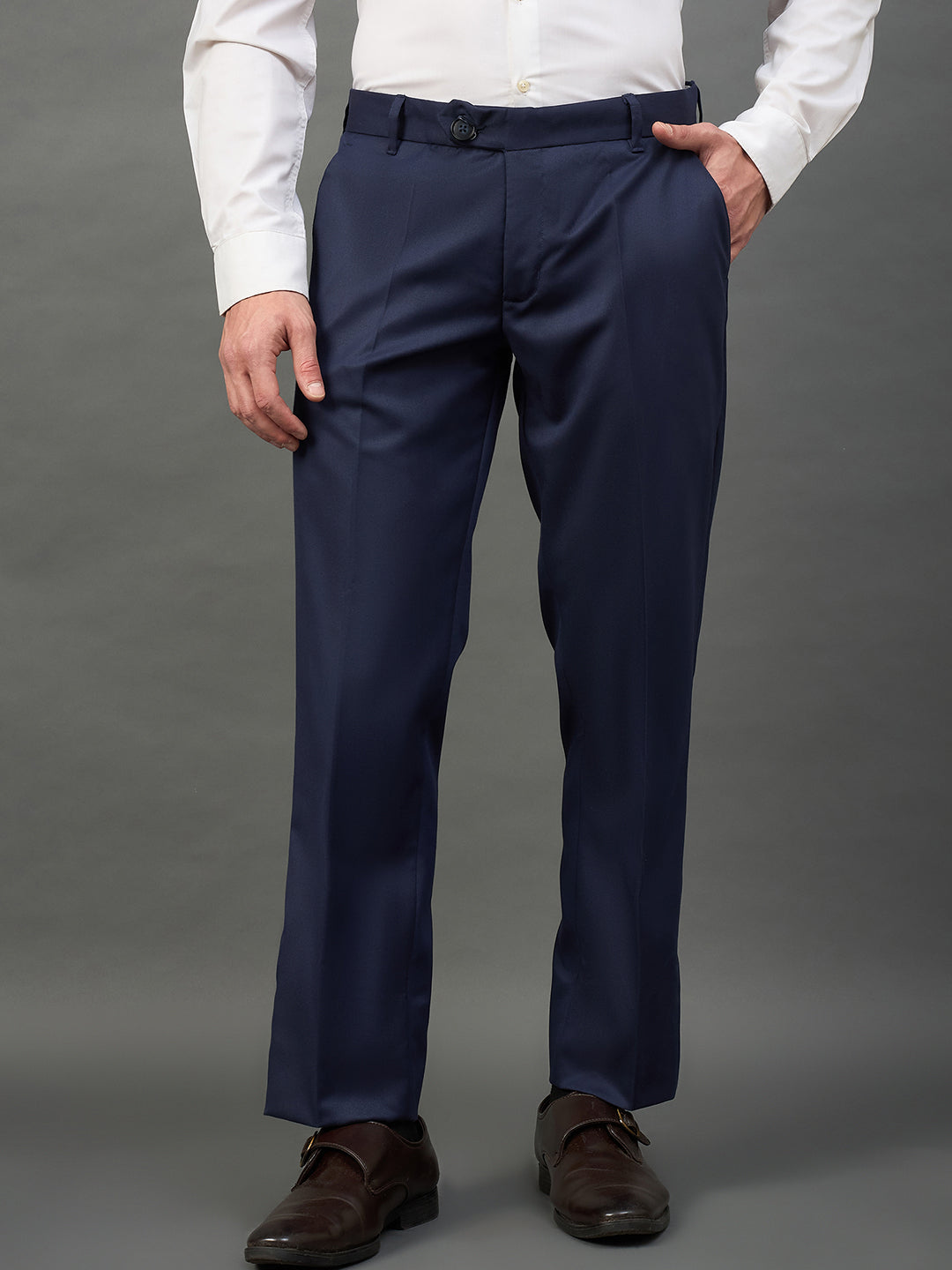 Navy Solid Chinos