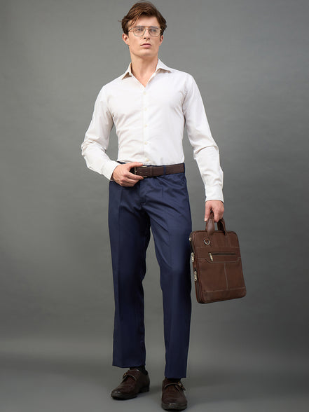 Navy Solid Chinos