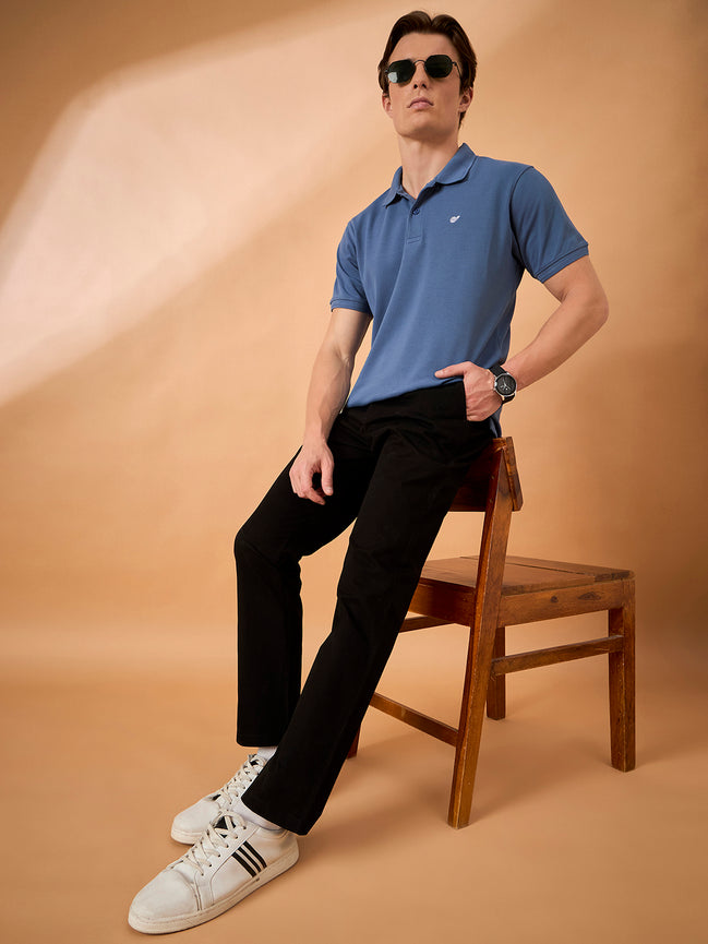 Club York Men Black Button Trouser