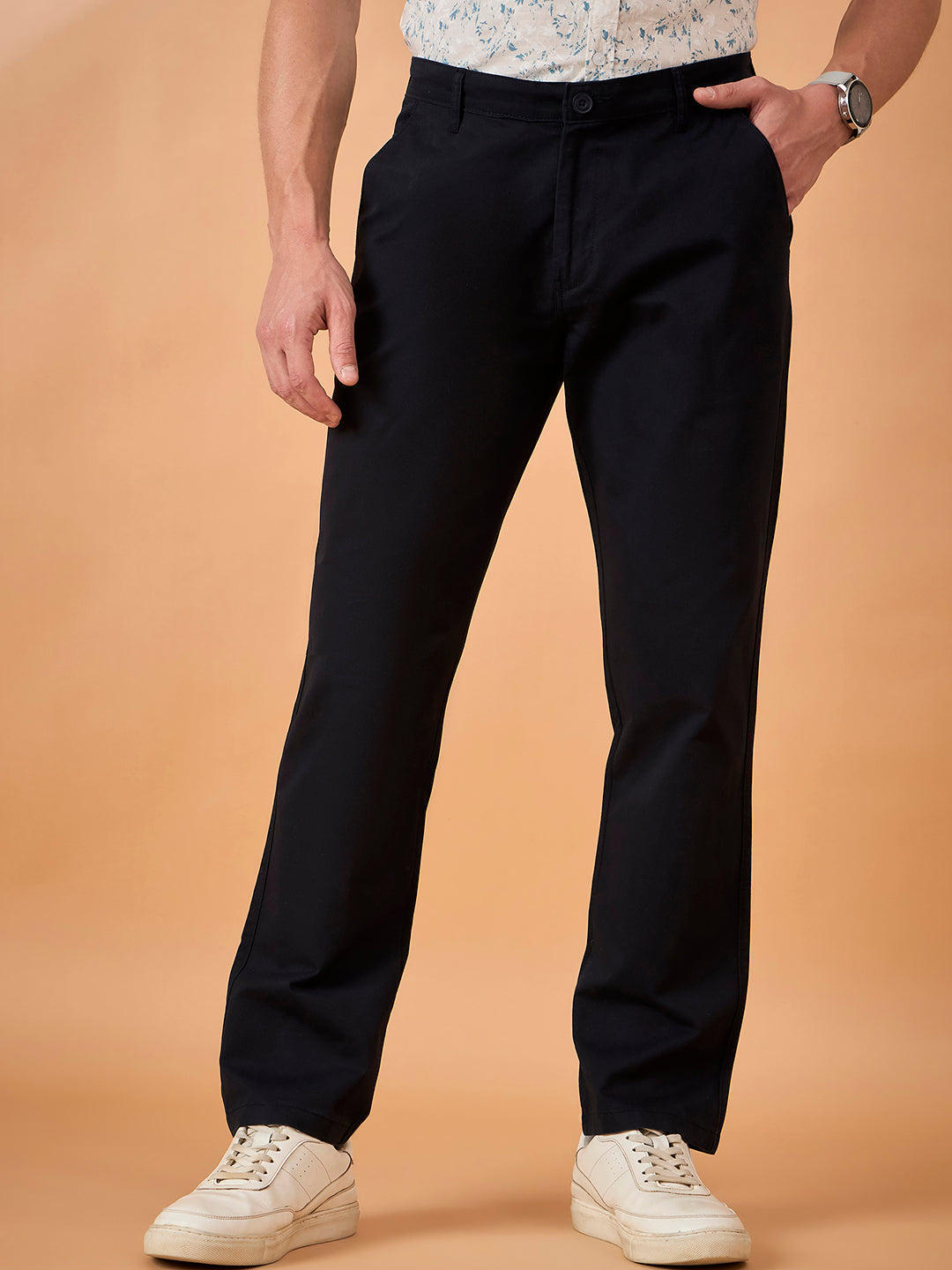 Club York Men Navy Button Trouser