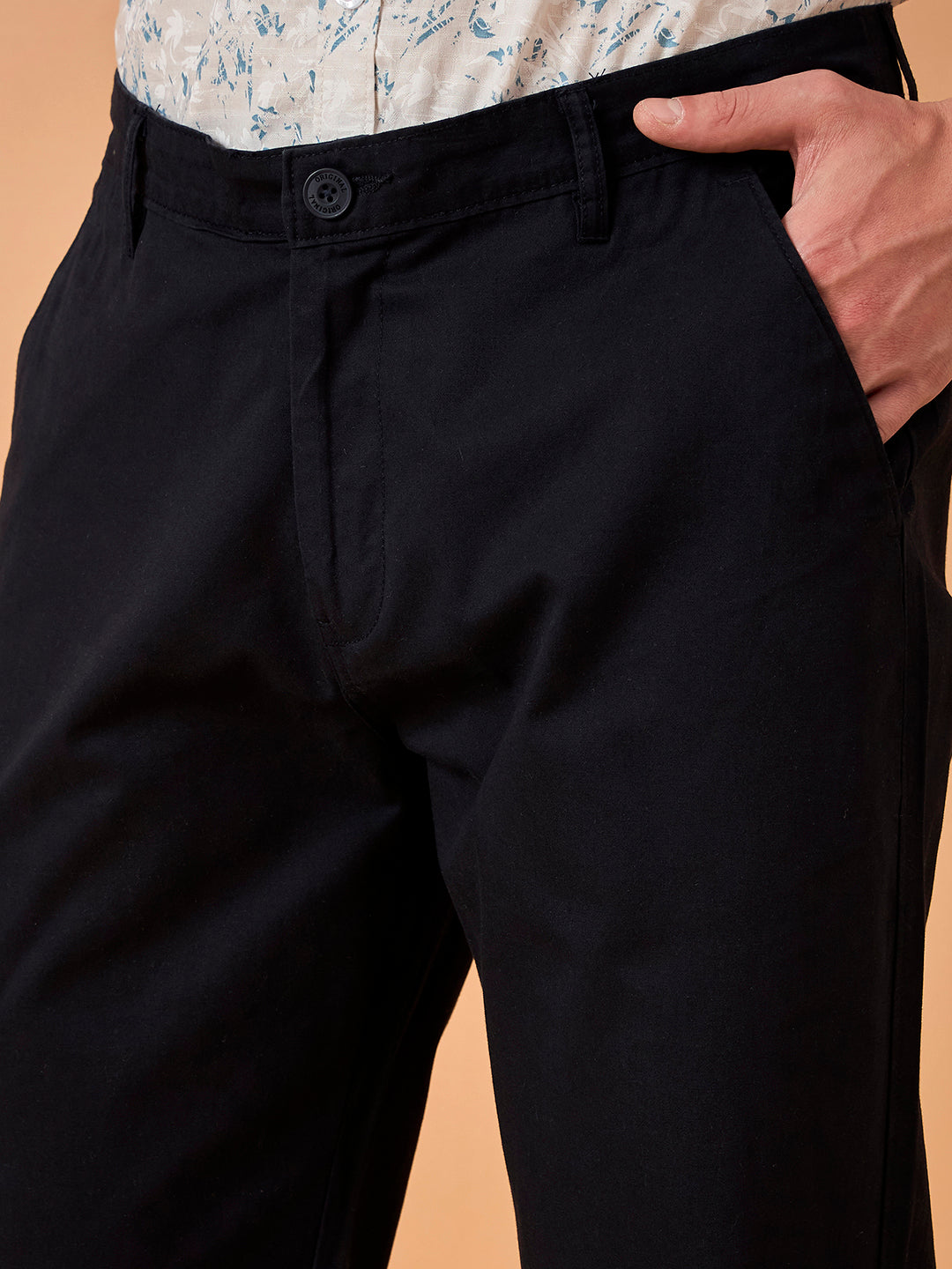 Club York Men Navy Button Trouser