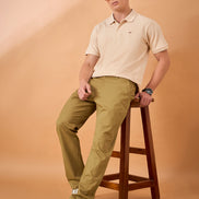 Club York Men Beige Button Trouser