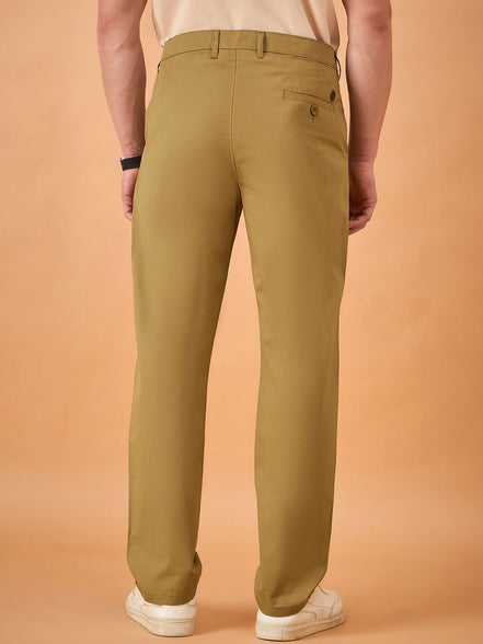 Club York Men Beige Button Trouser