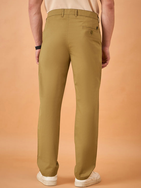 Club York Men Beige Button Trouser