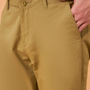 Club York Men Beige Button Trouser