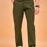 Club York Men Olive Button Trouser