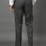 Club York Men Dark Grey Button Trouser