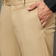 Club York Men Fawn Button Trouser
