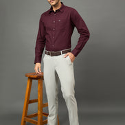 Club York Men Light Grey Button Trouser