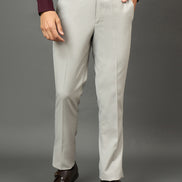 Club York Men Light Grey Button Trouser