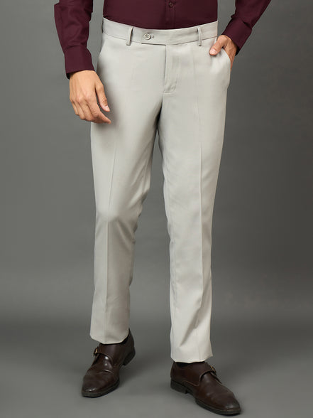 Club York Men Light Grey Button Trouser