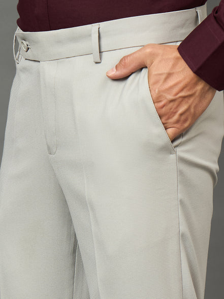Club York Men Light Grey Button Trouser