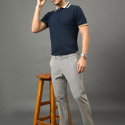 Club York Men Grey Button Trouser