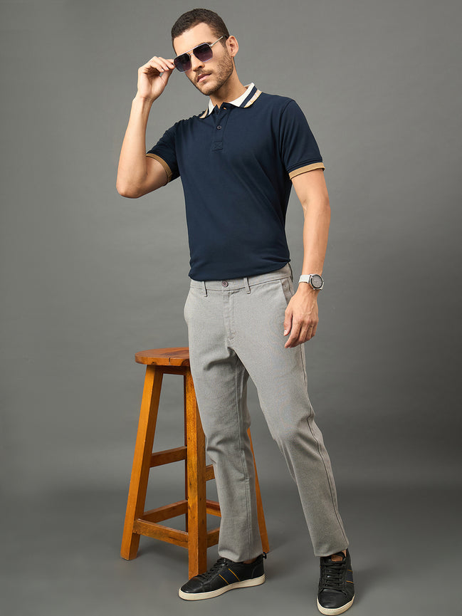 Club York Men Grey Button Trouser