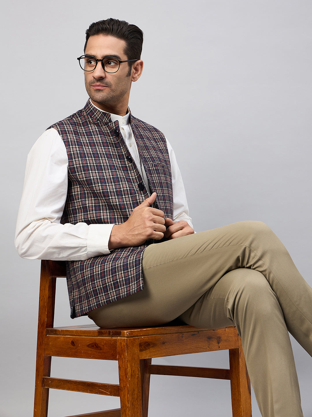 Blue Check Vest