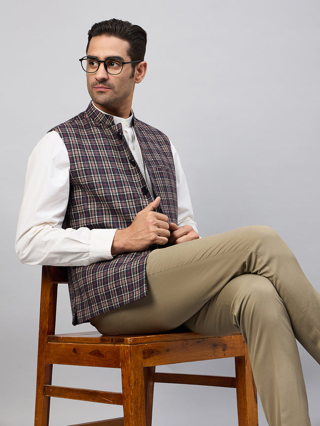Blue Check Vest