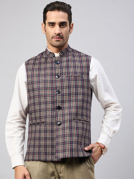 Blue Check Vest