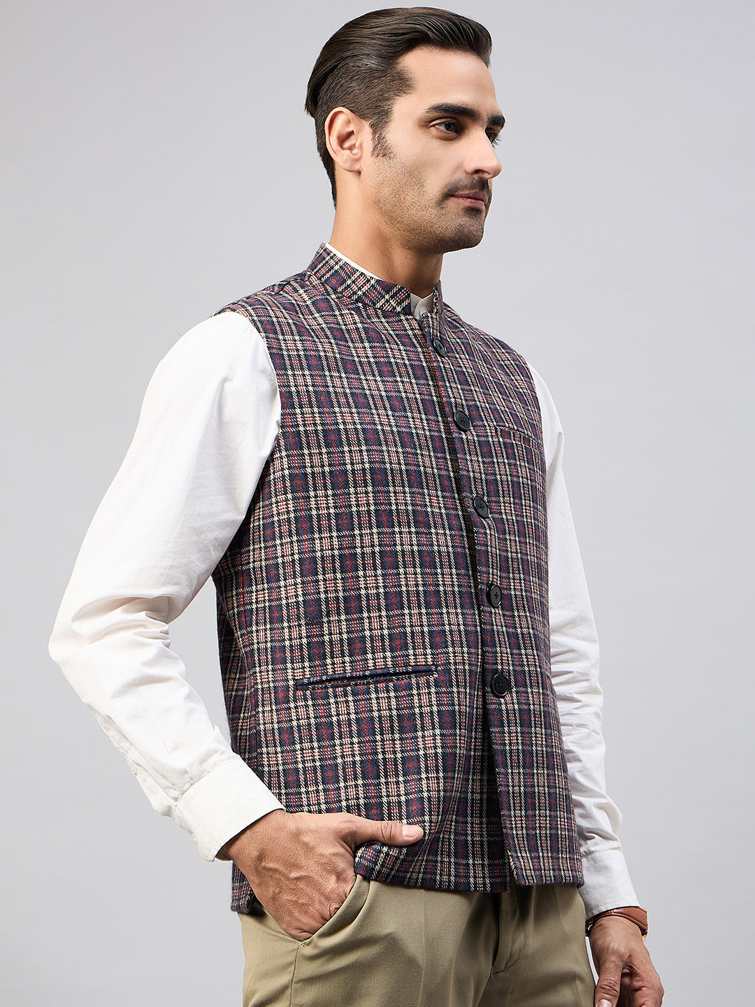 Blue Check Vest