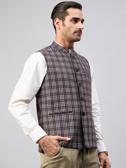 Blue Check Vest