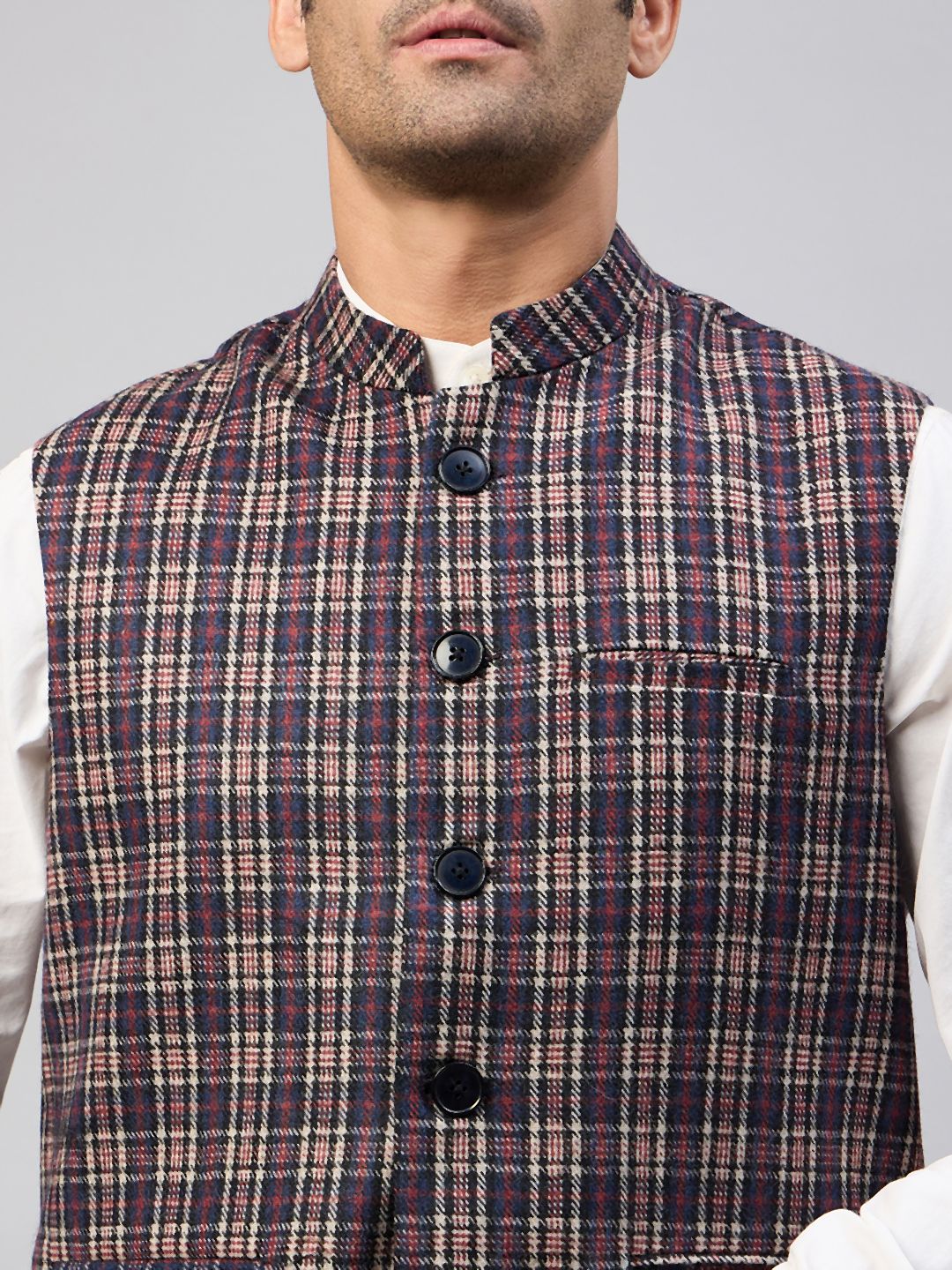 Blue Check Vest