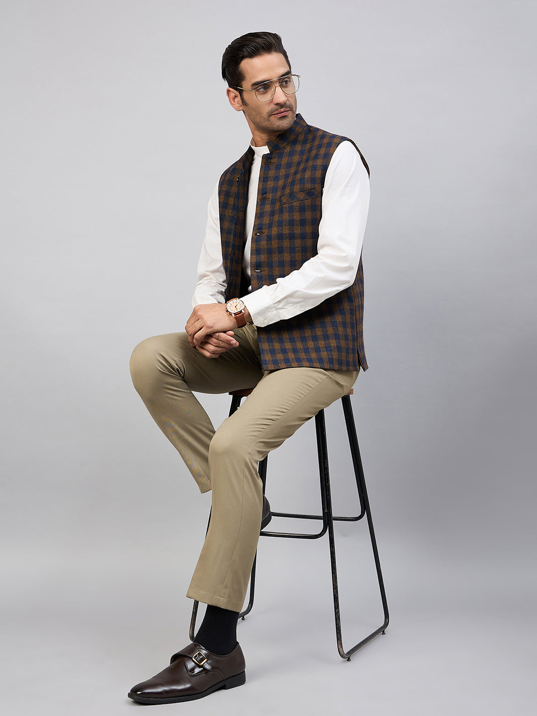 Brown Check Vest