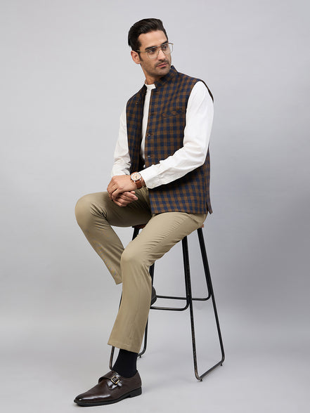 Brown Check Vest
