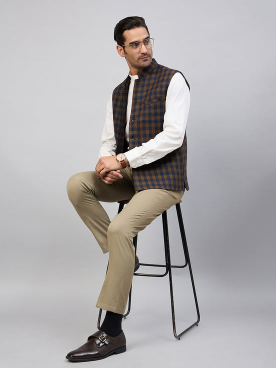 Brown Check Vest