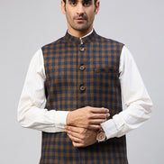 Brown Check Vest