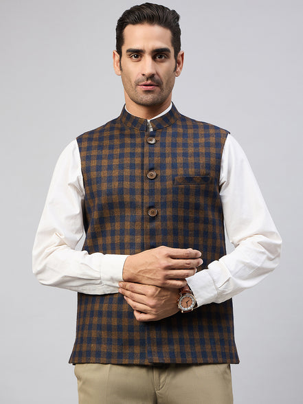 Brown Check Vest