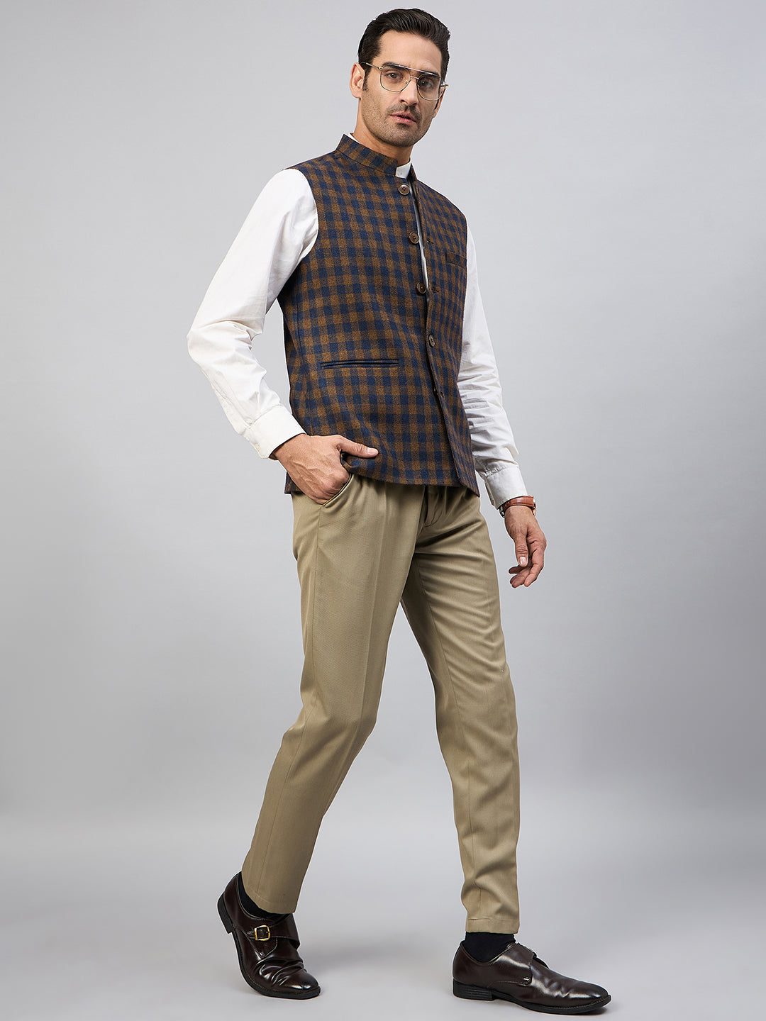 Brown Check Vest