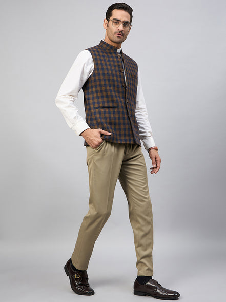 Brown Check Vest
