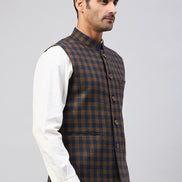 Brown Check Vest